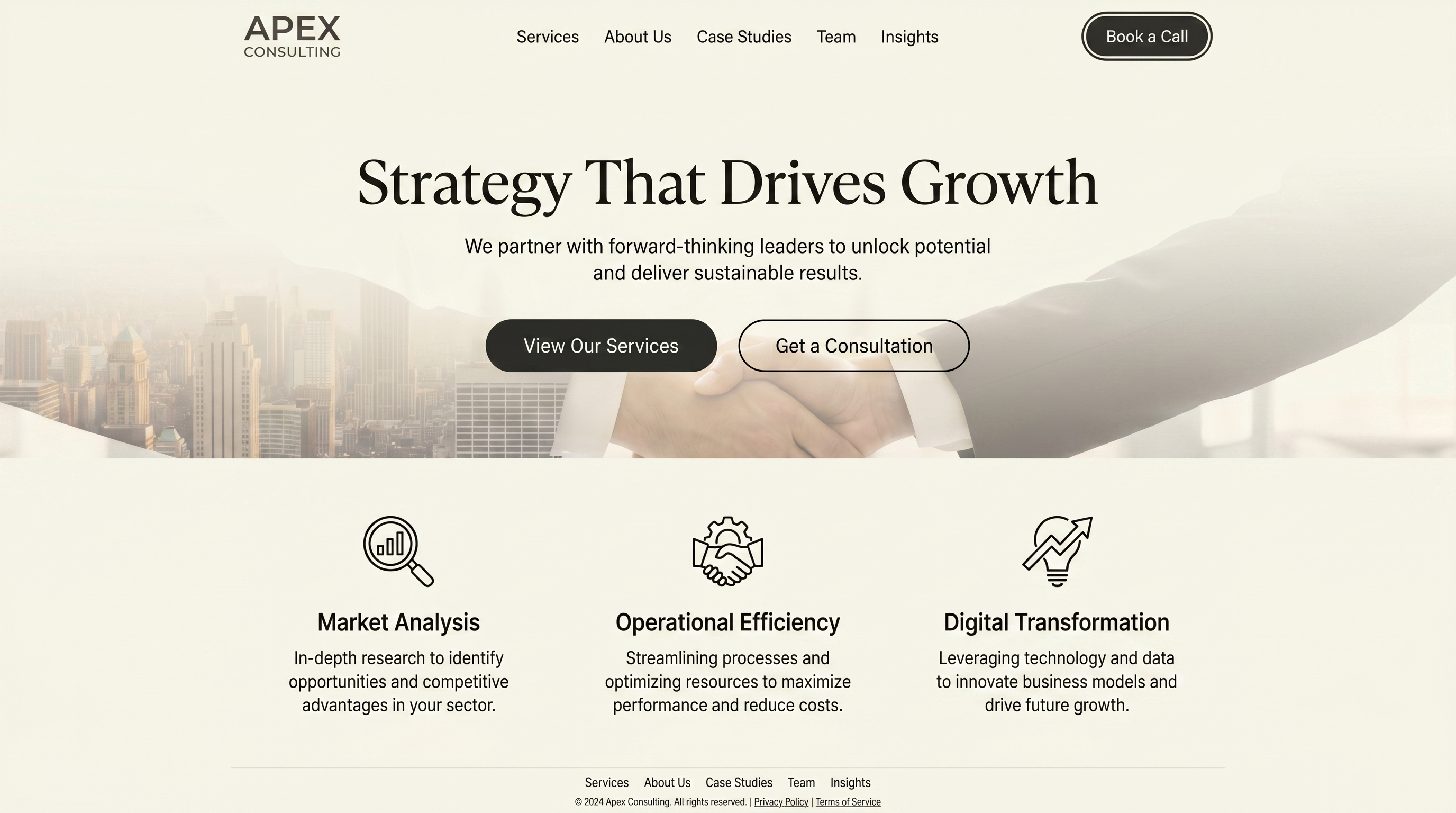 Apex Consulting business website concept screenshot